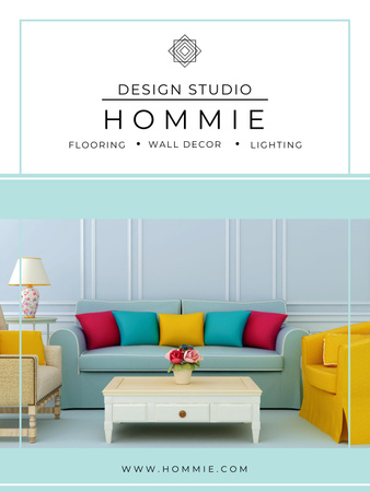 Furniture Sale Modern Interior in Light Colors Poster US Design Template
