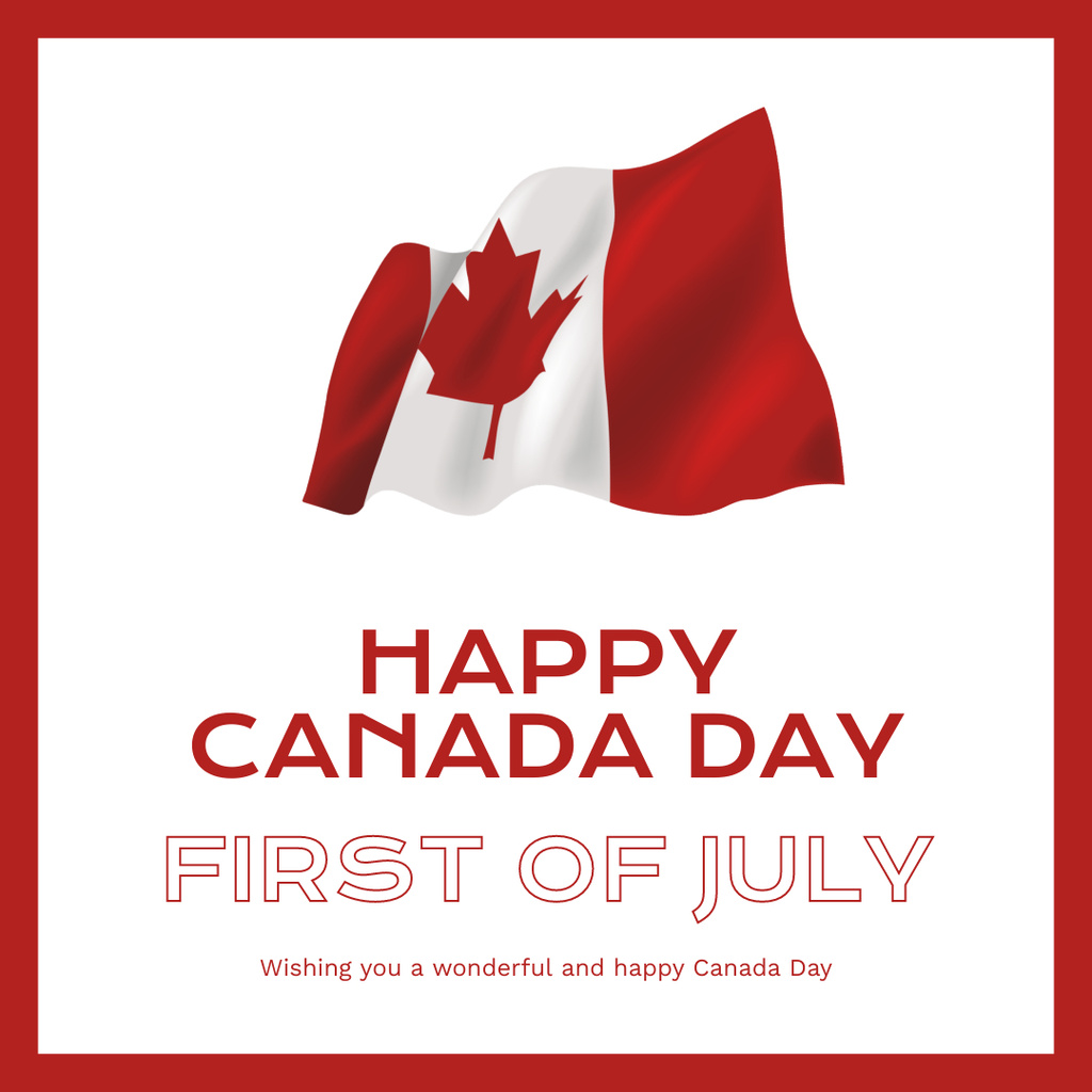 Modèle de visuel Happy Canada Day Greetings - Instagram