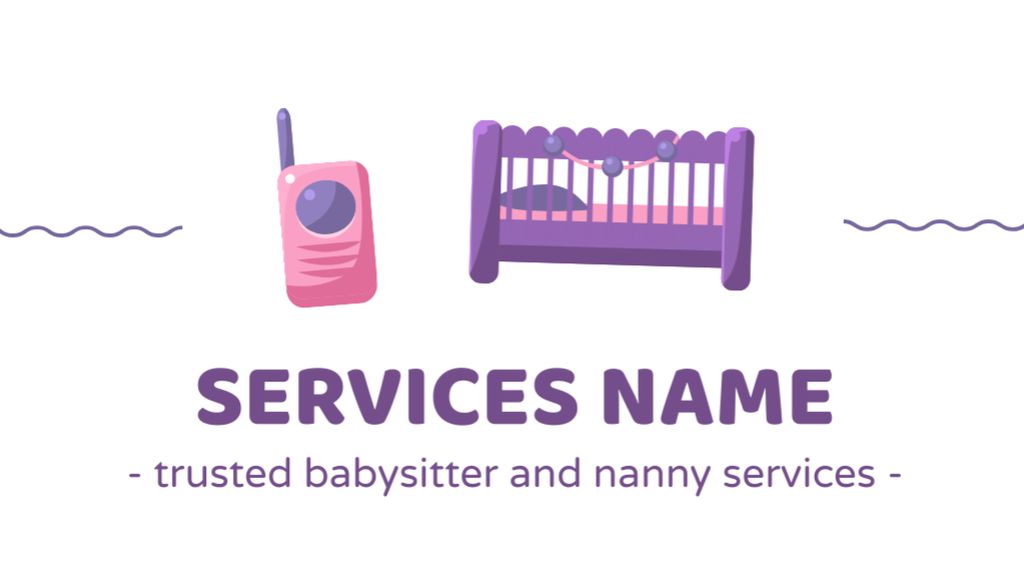 Trusted Babysitting Service Offer Business Card US tervezősablon