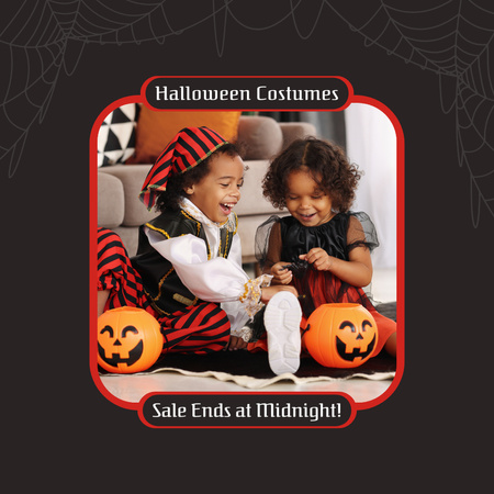 Lovely Halloween Costumes For Children Sale Animated Post Design Template