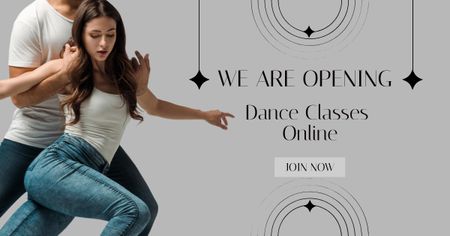 Dance Lessons Ad with Couple Facebook AD Modelo de Design