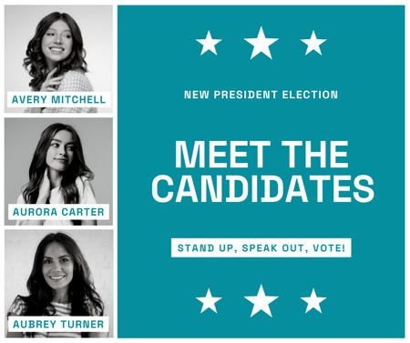 Meet Candidates to President Position Facebook Design Template