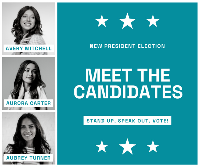 Ontwerpsjabloon van Facebook van Meet Candidates to President Position