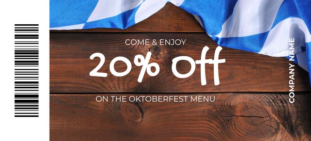 Oktoberfest Menu Ad with Discount Coupon 3.75x8.25in Design Template