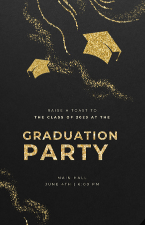 Graduation Party With Students' Hats Invitation 5.5x8.5in Design Template
