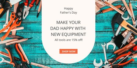 New Equipment to Father's Day Twitter Design Template
