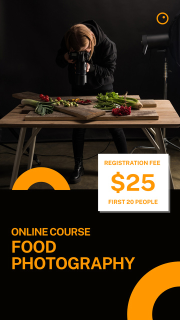 Modèle de visuel Food Photography Online Course - Instagram Video Story