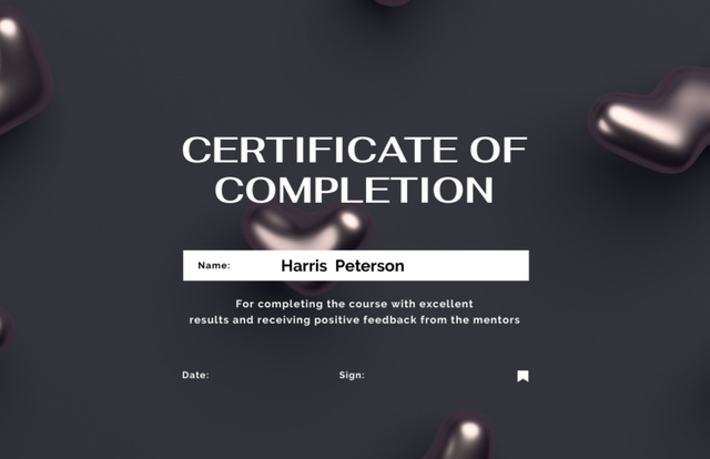 Business Course Completion Award Certificate 5.5x8.5in Design Template