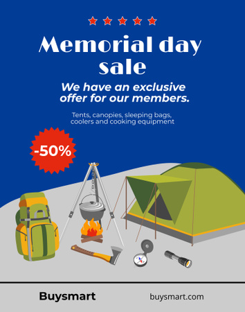 Memorial Day Sale Announcement Poster 22x28in Design Template