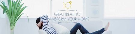 Home transformation concept Twitter Design Template
