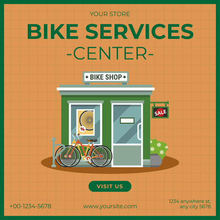 Plantilla de diseño de Centro de servicio de bicicletas Instagram 