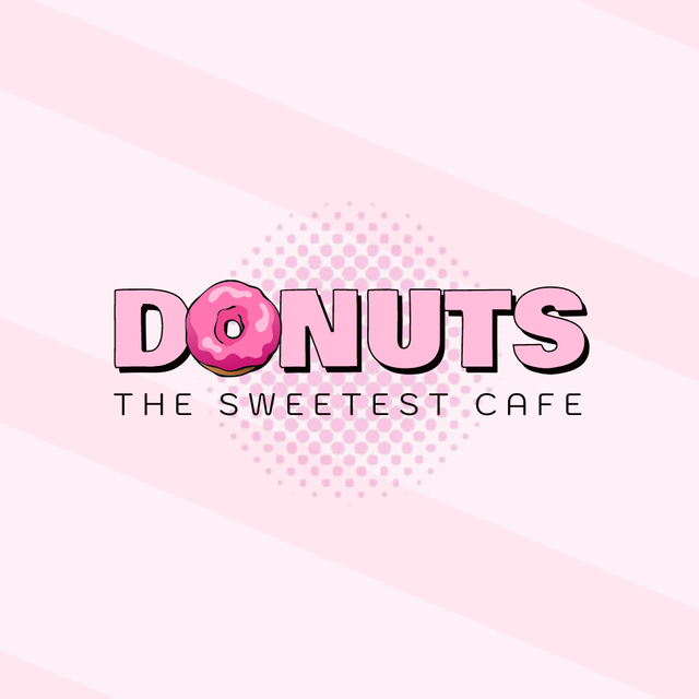 Template di design Delightful Donuts Cafe with Catchphrase Animated Logo