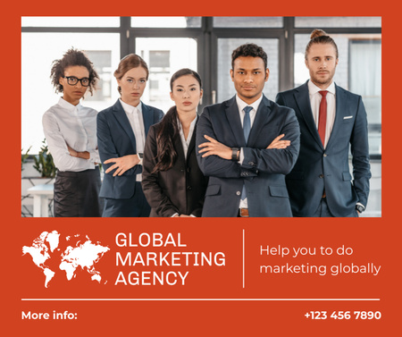 Global Marketing Agency Services Ad Facebook Design Template
