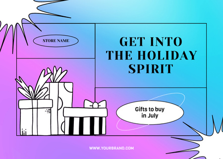 Christmas in July Sales  Postcard 5x7in Design Template