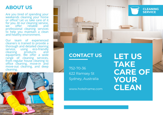 Cleaning Company Professional Services Offer Brochure Πρότυπο σχεδίασης