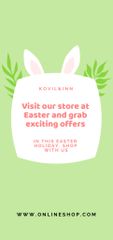 Easter Sale Announcement with Cute Bunny and Egg