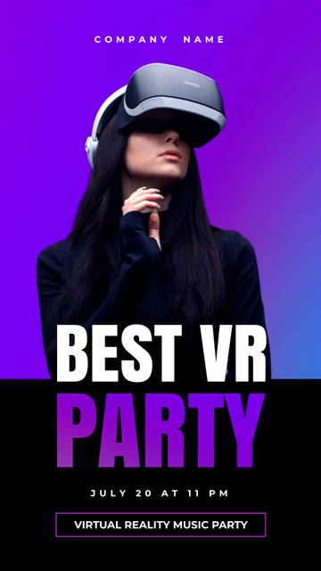 Modèle de visuel VR Party Announcement - TikTok Video