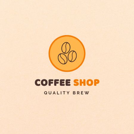 Coffee Shop Ad with Beans Logo Design Template