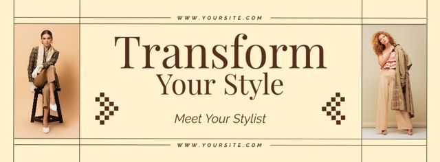 Transform Your Look with Professional Stylist Facebook cover Πρότυπο σχεδίασης
