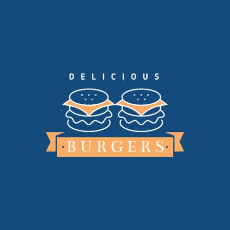 Fast Food Ad with Burgers Logo Modelo de Design