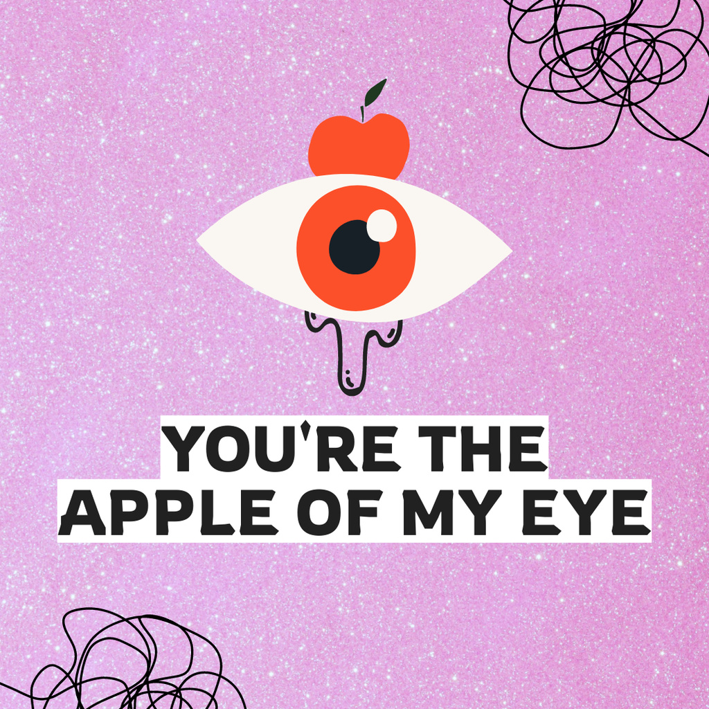 Platilla de diseño Cute Phrase with Funny Eyes Instagram