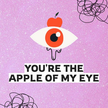 Plantilla de diseño de frase linda con ojos divertidos Instagram 