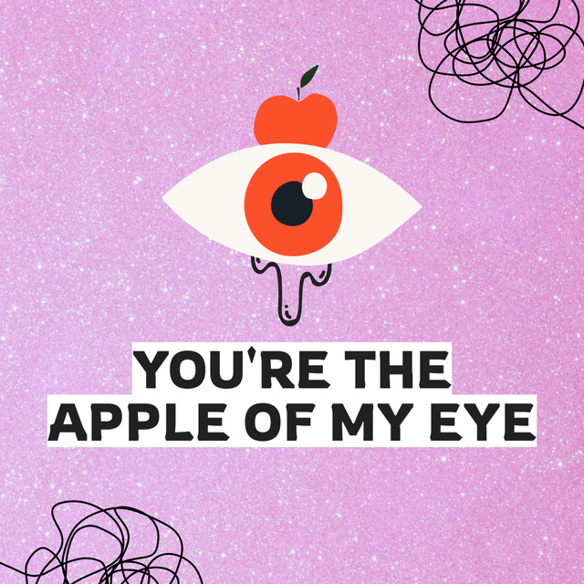 Plantilla de diseño de Cute Phrase with Funny Eyes Instagram 