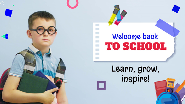 Template di design Motivational Back to School Quote And Greetings Full HD video
