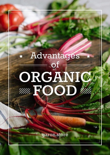 Modèle de visuel Healthy Food Advantages with Raw Vegetables and Fruits - Poster