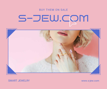Plantilla de diseño de Jewelry Store Ad with Rings Facebook 