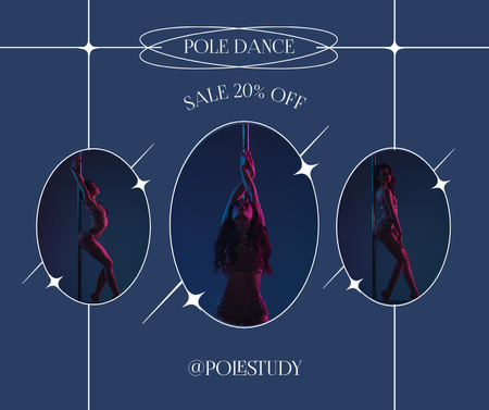 Designvorlage Pole Dance Studio Advertisement für Facebook