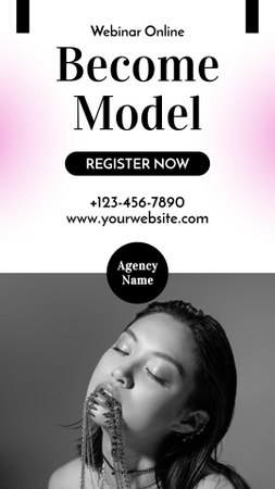 Modeling Agency Registration Announcement Instagram Story Design Template