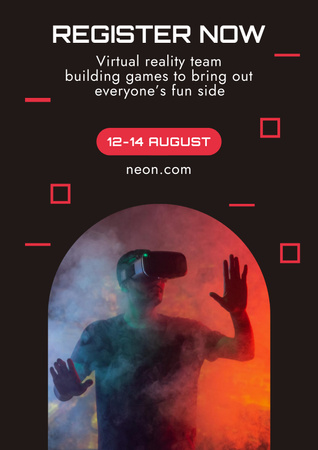 Virtual Team Building Announcement Posterデザインテンプレート