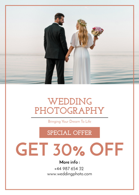 Special Offer of Wedding Photography Services Flayer – шаблон для дизайна