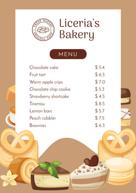 Fresh Bakery and Desserts Menu – шаблон для дизайну