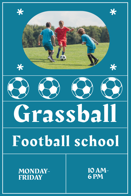 Ontwerpsjabloon van Pinterest van Children Football Play School Promotion