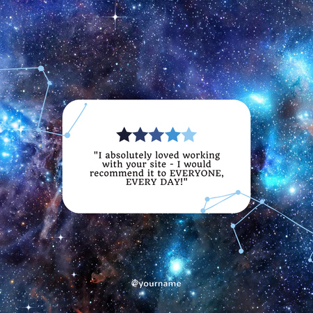 Inspirational Quote with Starry Sky and Zodiac Signs Instagram Design Template