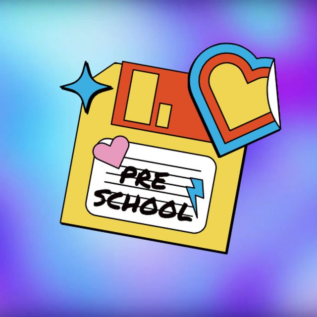 School Apply Announcement with Diskette Animated Logoデザインテンプレート
