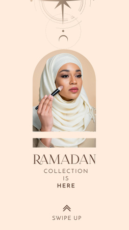 Ramadan Collection Sale Announcement With Cosmetics Product Instagram Story Design Template