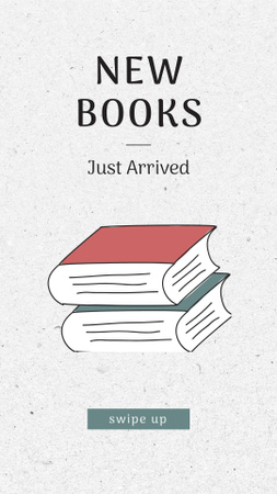 New Books Ad with Illustration Instagram Story Design Template