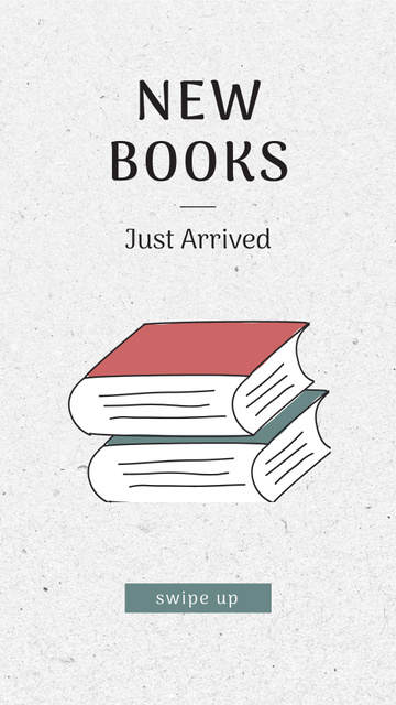 New Books Ad with Illustration Instagram Story Design Template