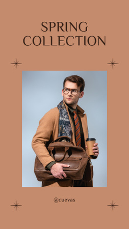 Male Brown Clothing Collection for Spring Instagram Story Design Template