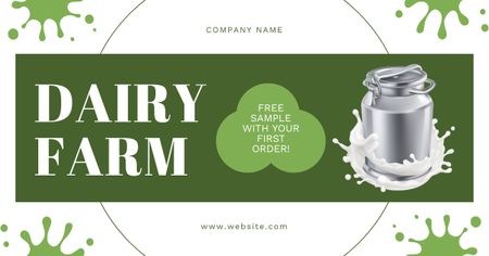 Get Your Free Sample of Milk from Dairy Farm Facebook AD Design Template