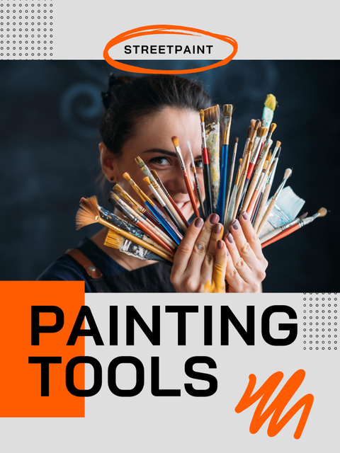 Plantilla de diseño de Painting Tools Offer Poster 36x48in 