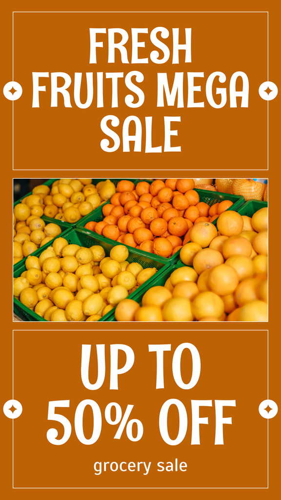 Designvorlage Juicy Fruits Sale Offer In Orange für Instagram Story