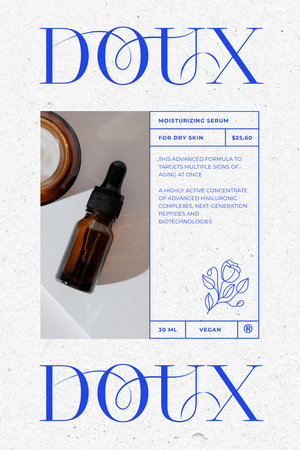 Skincare Offer with Cosmetic Serum Pinterest Design Template