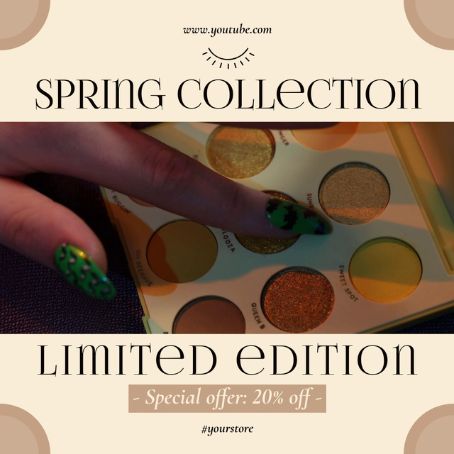 Platilla de diseño Spring Sale Limited Collection Decorative Cosmetics Animated Post