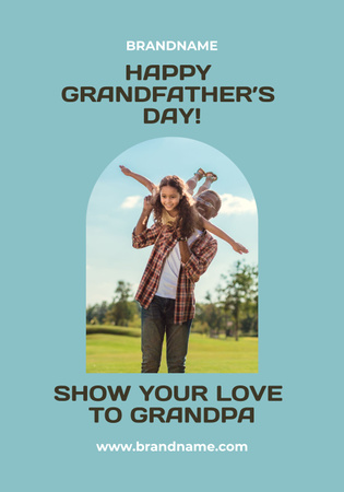 Happy Grandfathers Day with Happy Black People Poster 28x40in Design Template