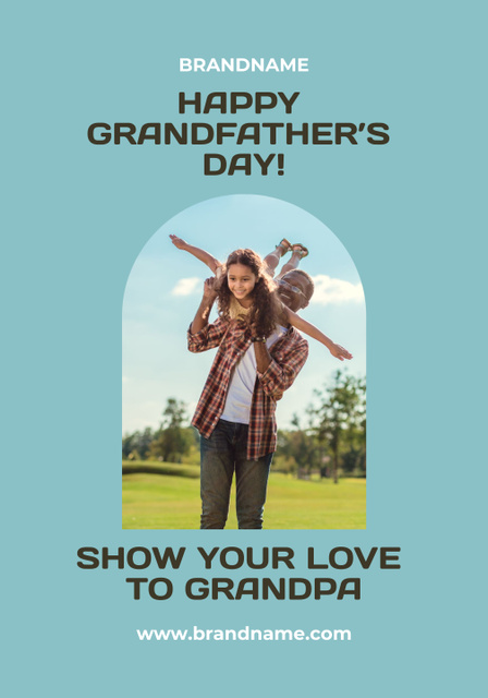 Happy Grandfathers Day with Happy Black People Poster 28x40in Tasarım Şablonu