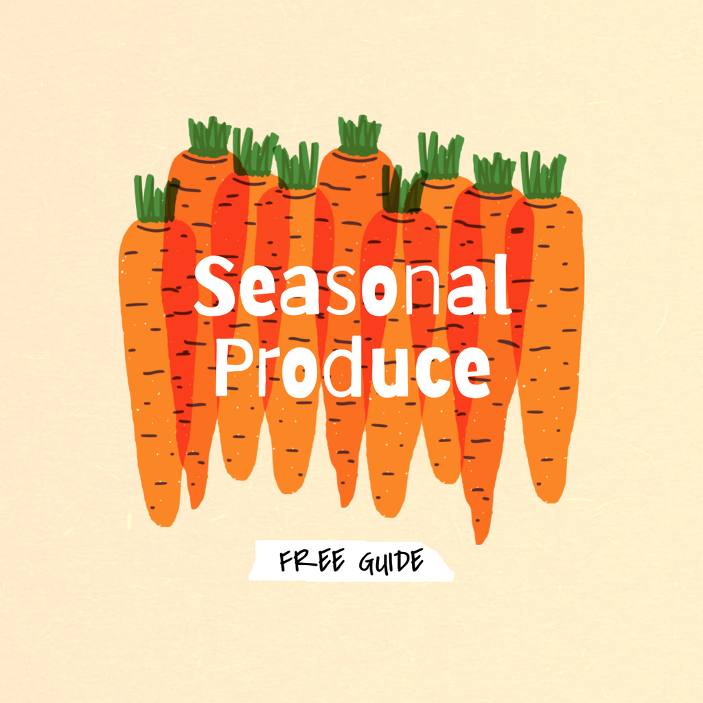 Seasonal Produce Ad with Carrots Illustration Instagram Tasarım Şablonu